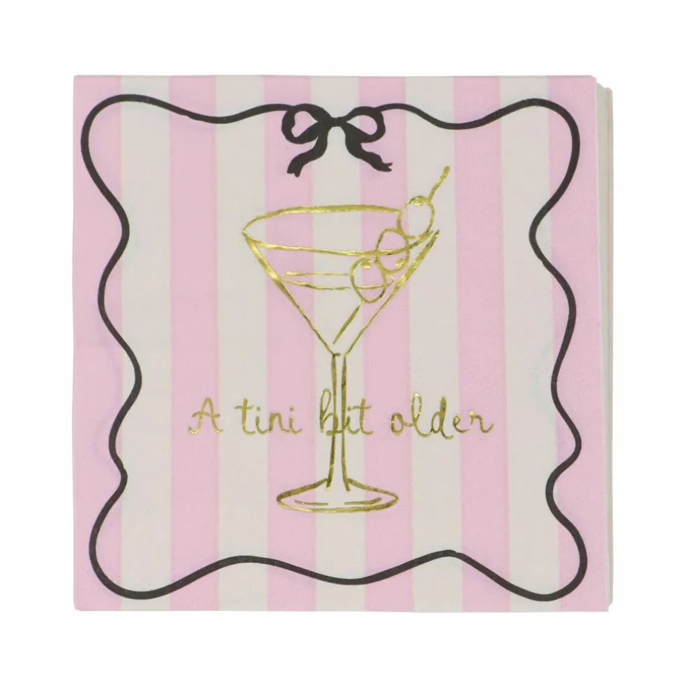 Pink Stripes Tini Bit Older Paper Beverage Napkins, 20ct. by Celebrate It™