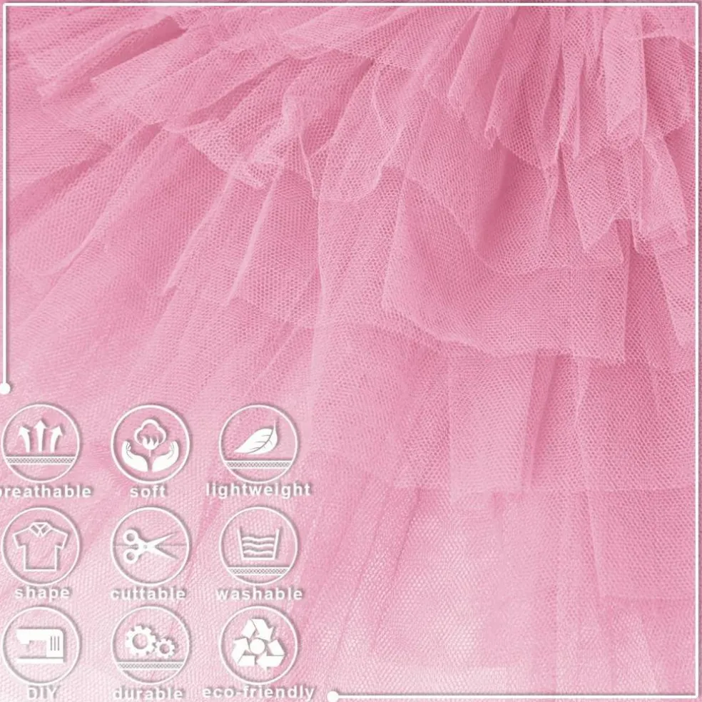 Pink Tulle Fabric Roll Matte Tulle Ribbon Netting Mesh Spool