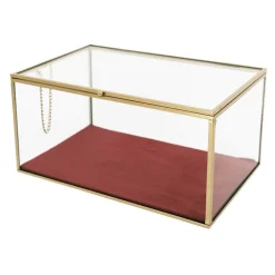 Pink Velvet Decorative Glass Box by Ashland®