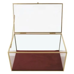 Pink Velvet Decorative Glass Box by Ashland®