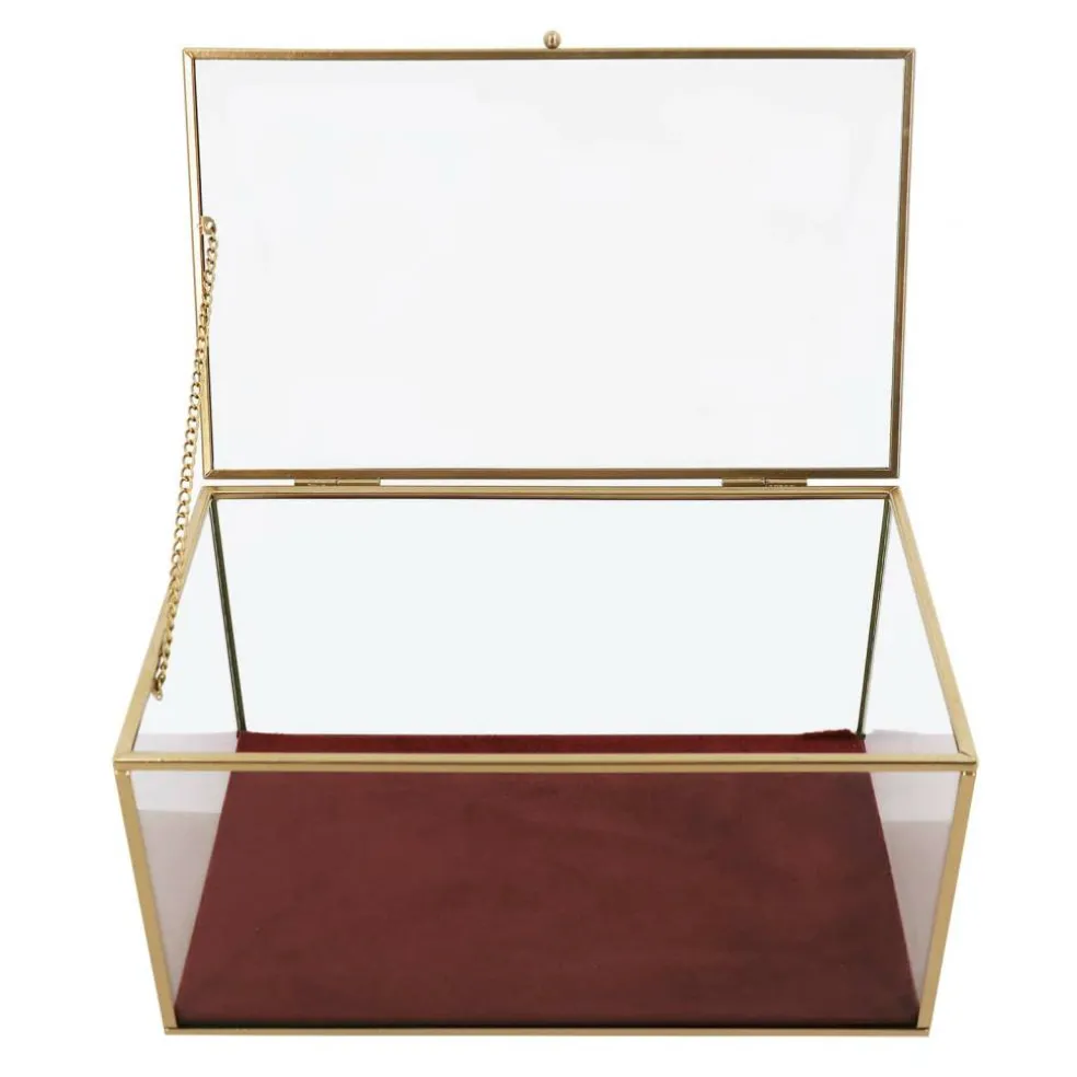 Pink Velvet Decorative Glass Box by Ashland®