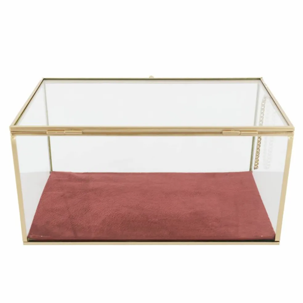 Pink Velvet Decorative Glass Box by Ashland®