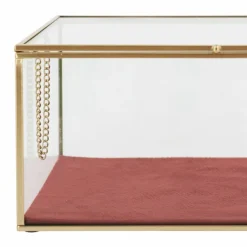 Pink Velvet Decorative Glass Box by Ashland®