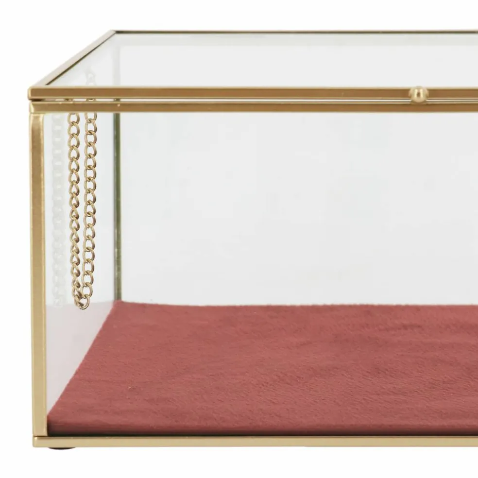 Pink Velvet Decorative Glass Box by Ashland®
