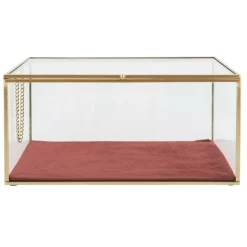 Pink Velvet Decorative Glass Box by Ashland®