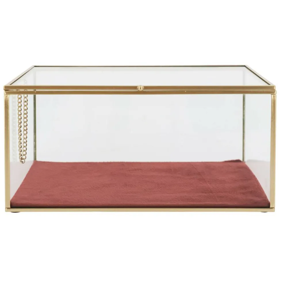 Pink Velvet Decorative Glass Box by Ashland®