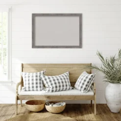 Pinstripe Plank Grey Narrow Framed Corkboard, Grey Cork