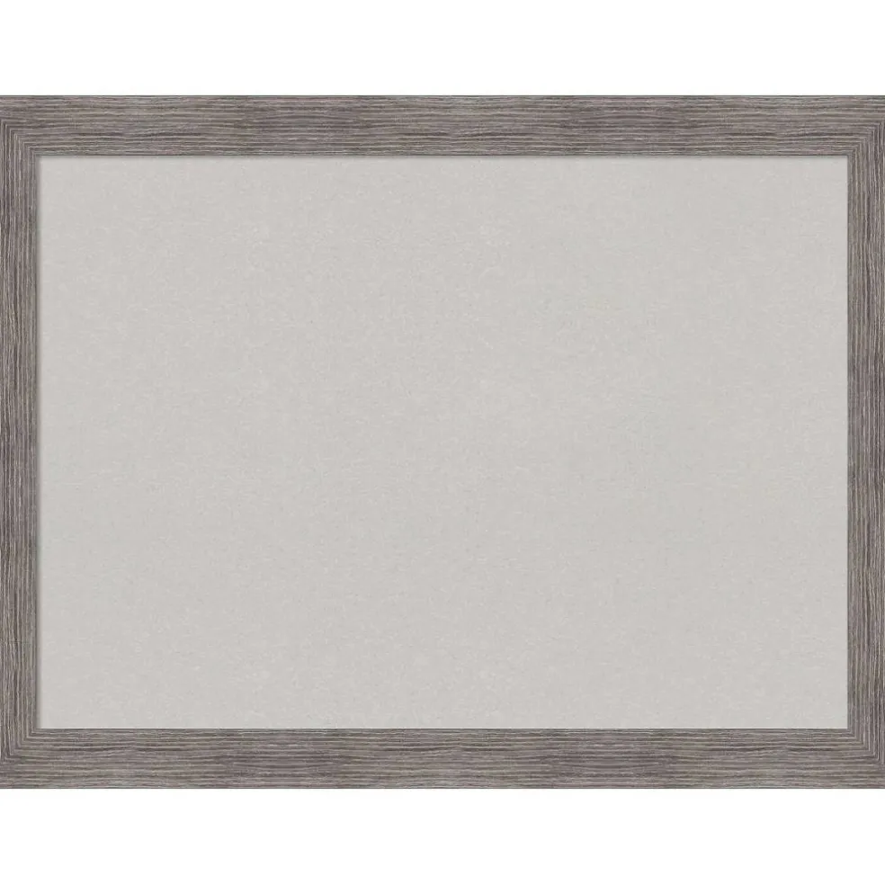 Pinstripe Plank Grey Narrow Framed Corkboard, Grey Cork