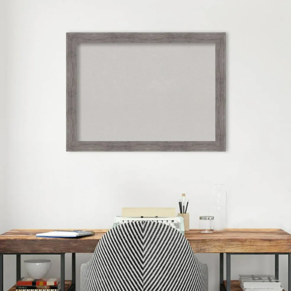 Pinstripe Plank Grey Narrow Framed Corkboard, Grey Cork