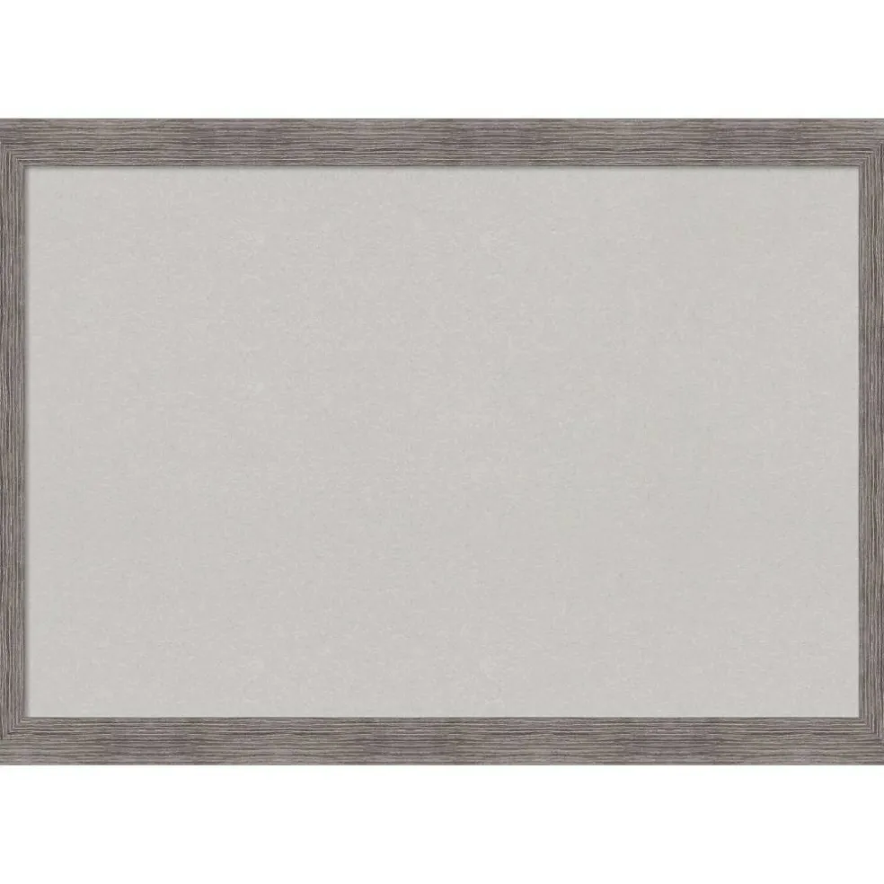 Pinstripe Plank Grey Narrow Framed Corkboard, Grey Cork