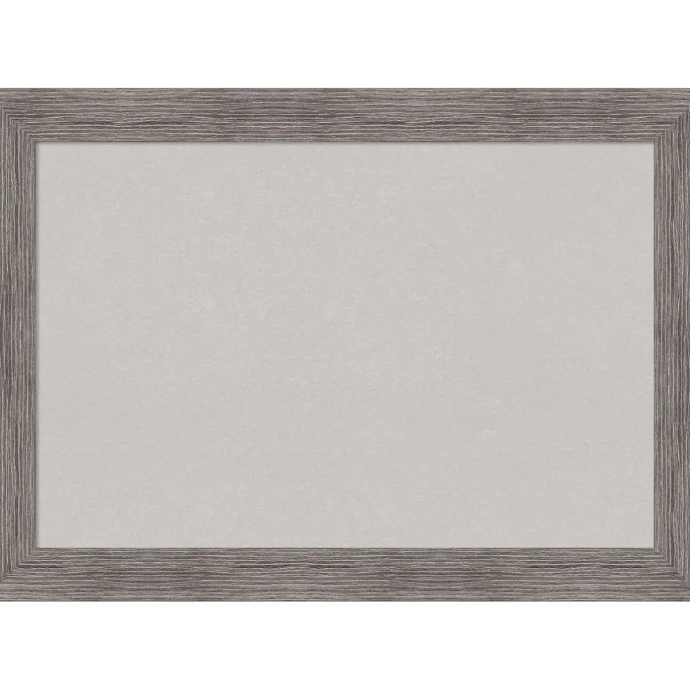 Pinstripe Plank Grey Narrow Framed Corkboard, Grey Cork