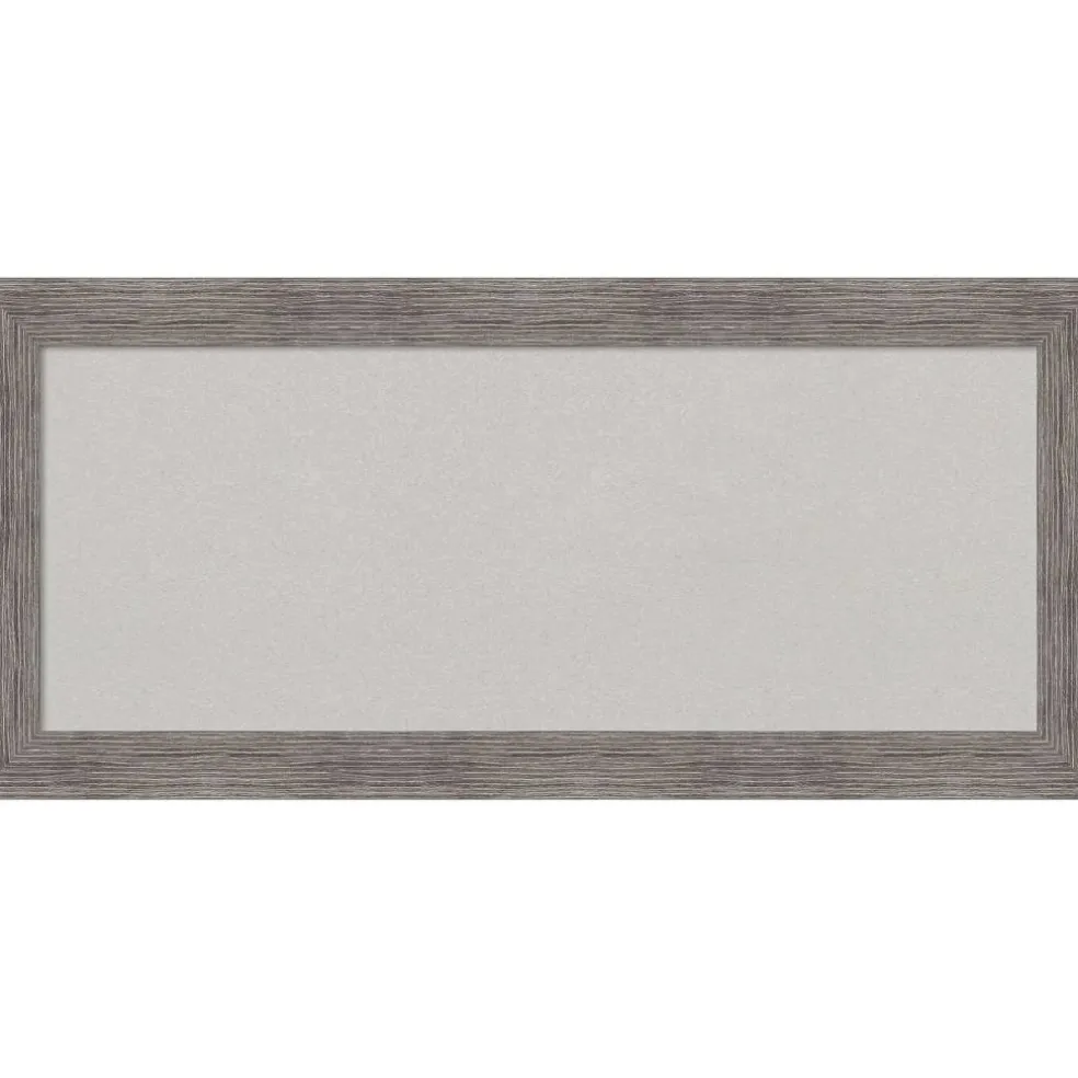 Pinstripe Plank Grey Narrow Framed Corkboard, Grey Cork