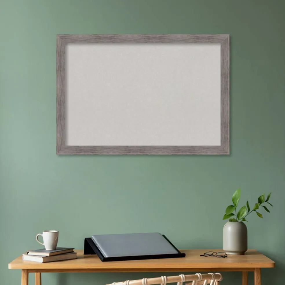 Pinstripe Plank Grey Narrow Framed Corkboard, Grey Cork