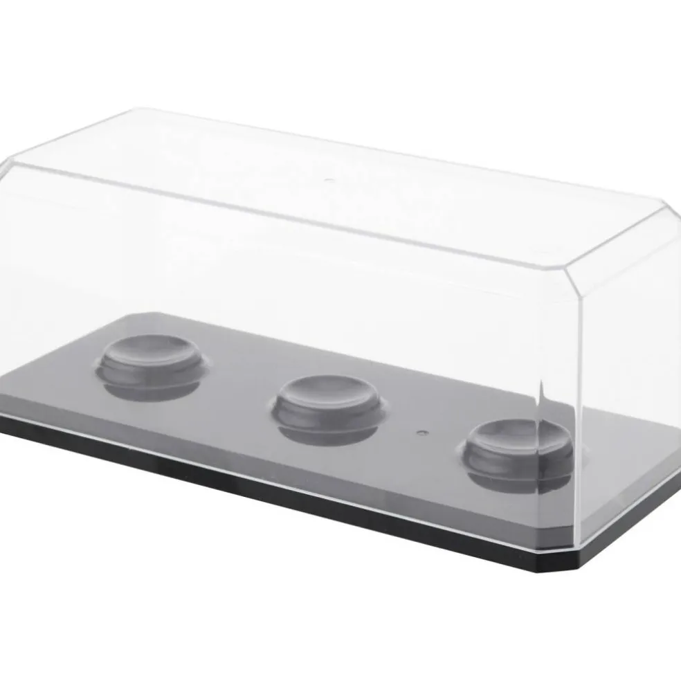Pioneer Plastics Clear Plastic 3 Golf Ball Display Case with Base, 6.125" W x 2.625" D x 2.25" H