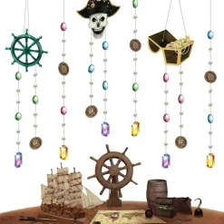 Pirate Garland for Party Decorations Halloween (6pcs. Skull Pirate Halloween Garland Kit)