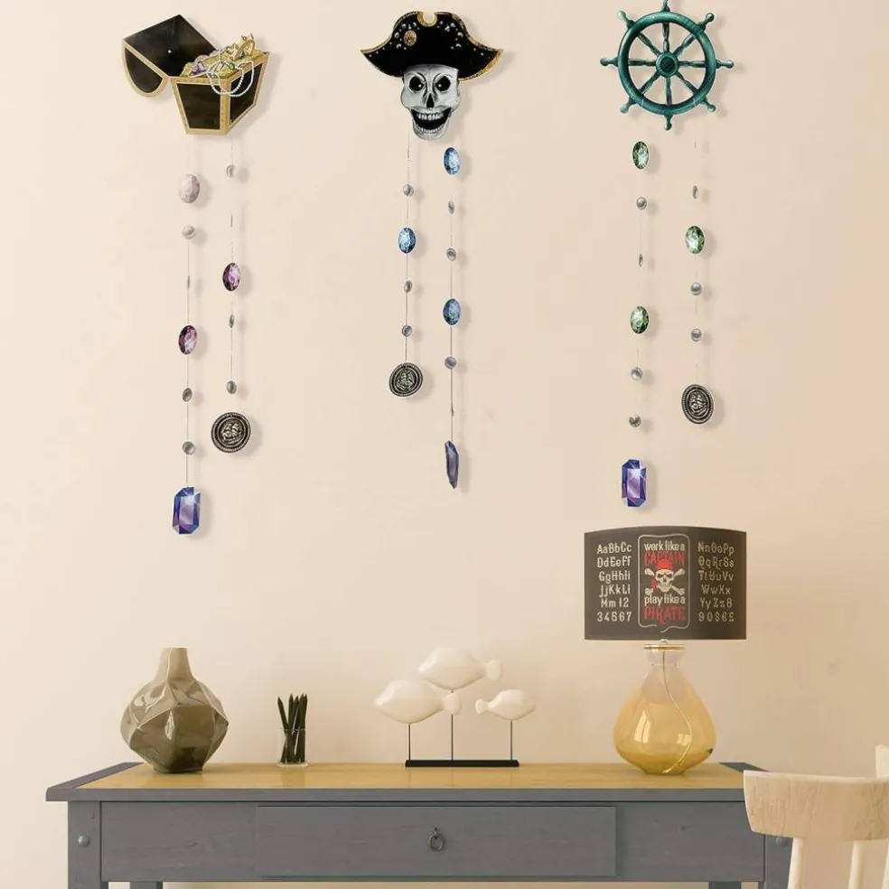 Pirate Garland for Party Decorations Halloween (6pcs. Skull Pirate Halloween Garland Kit)