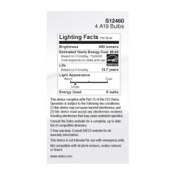 4Pk - 5W A19 LED Clear Warm White 2700K E26 Medium Base 120v - 40W equiv
