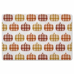 Plaid Pumpkins Floor Mat