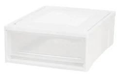 Plastic Clear Stackable Modular Shallow Storage Drawers Chest Box