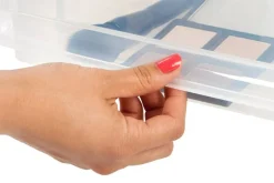 Plastic Clear Stackable Modular Shallow Storage Drawers Chest Box
