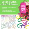 Plastic Cookie Cutter Set Alphabet, Numbers & Holiday Shapes 108 Pieces
