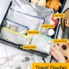 Plastic Mesh Zipper Pouch 6 Colors, 12 Packs (Multicolored)