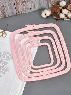 Plastic Square Hoop Nurge 170-14 Pastel Pink