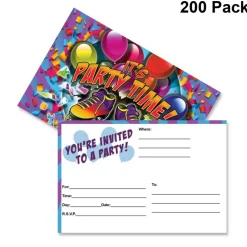 Plastic wrapped Postcard Invitations | Party Time Skate 4 x 6 | RAHEEV®