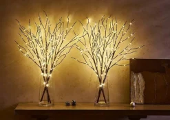 Plug in Lighted Branch with Fairy Lights - 150 LED, Brown (32 Inch)