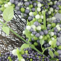 22" Plum Purple & White Berry Wreath