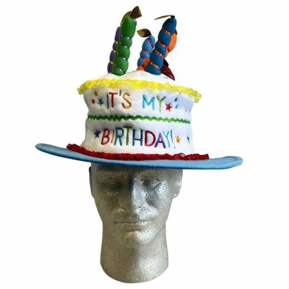 Plush “Happy Birthday” Cake Hat – 1 Hat