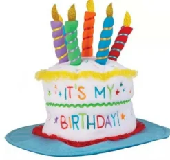 Plush “Happy Birthday” Cake Hat – 1 Hat