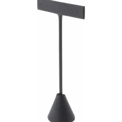 Plymor Black Faux Leather "T" Style, Single Pair Earring Display Stand, 2.625" W x 1.25" D x 5.75" H