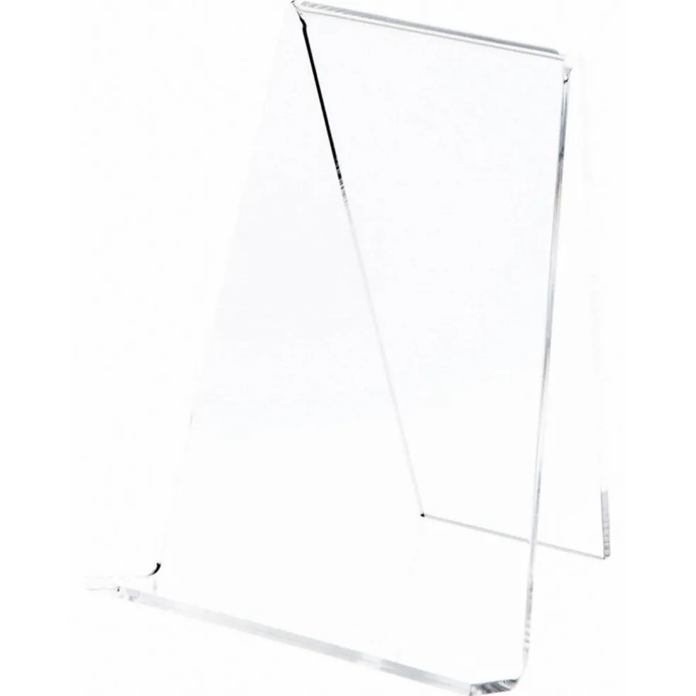 Plymor Clear Acrylic Book Easel with 1.125" Flat Ledge, 6" W x 5" D x 7.25" H