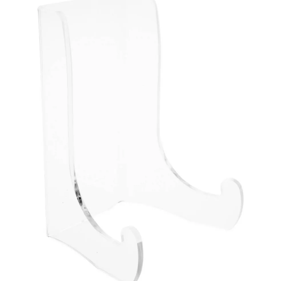 Plymor Clear Acrylic Flat Back Easel With Shallow Support Ledges, 4.5" H x 3.375" W x 2.75" D