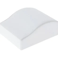 Plymor White Faux Leather Bracelet Ramp Display Stand, 5.125" W x 6.125" D x 2.5" H
