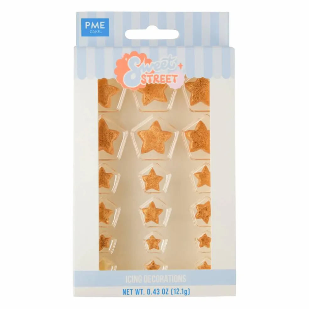 PME Cake Sweet Street™ Gold Stars Icing Decorations