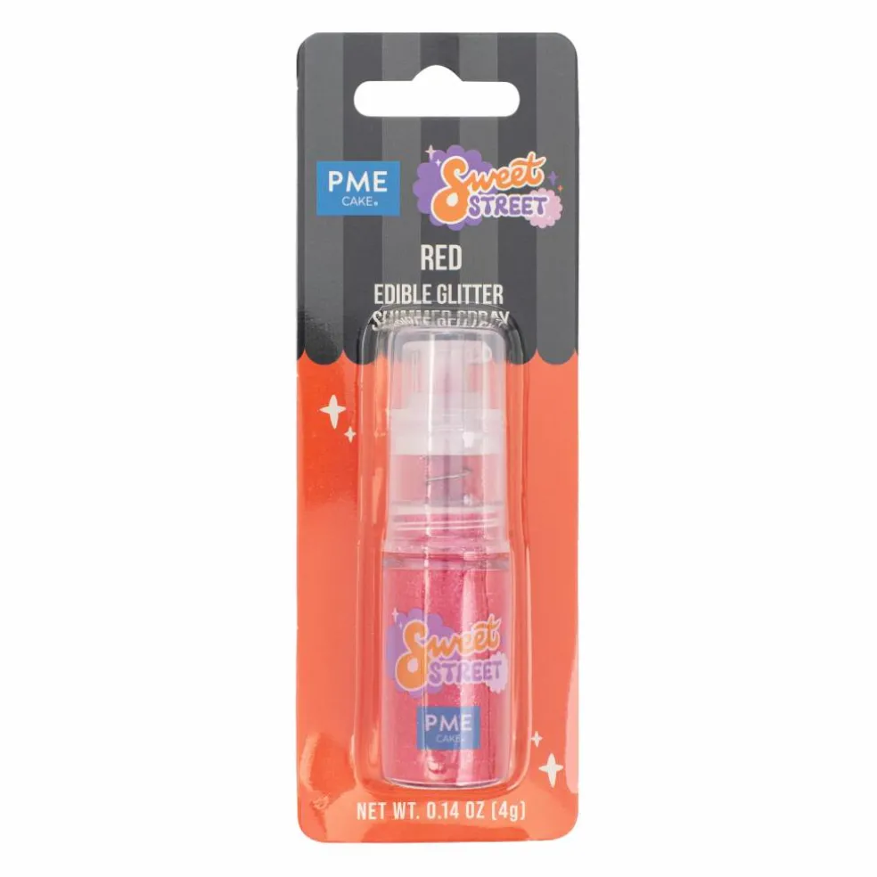 PME Cake Sweet Street® Red Edible Glitter Shimmer Spray