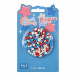 PME Cake Sweet Street® Red, White & Blue Stars Sprinkles