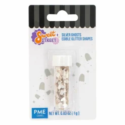PME Cake Sweet Street® Silver Ghosts Shaped Edible Glitter