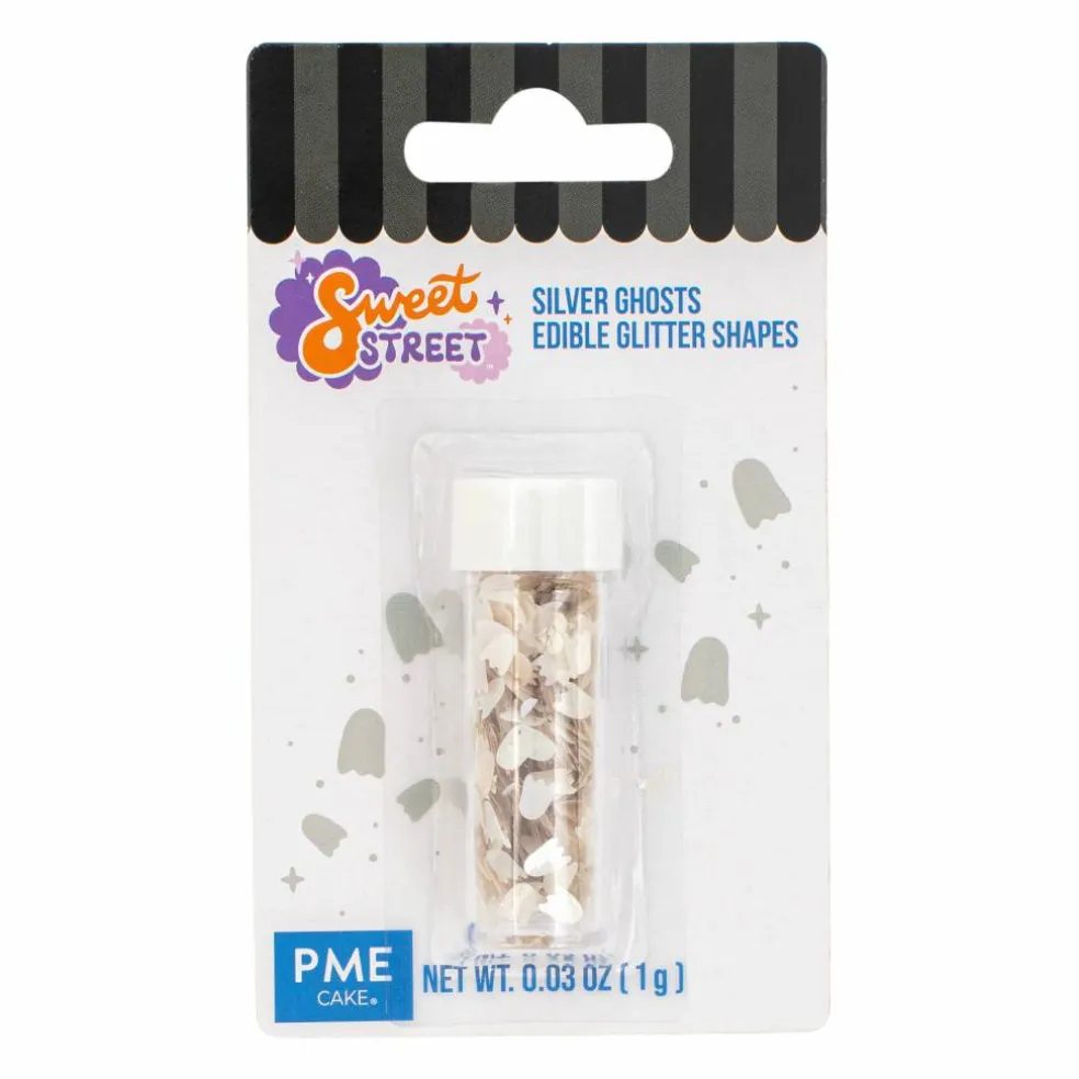 PME Cake Sweet Street® Silver Ghosts Shaped Edible Glitter