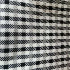 Polar Fleece Check Black/White 3 Yard Pre-Cut Fabric