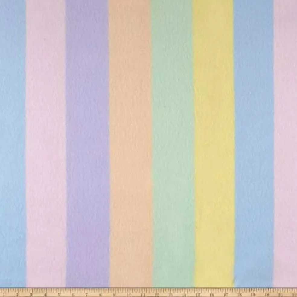 Polar Fleece 58" Pastel Stripe 3 Yard Pre-Cut Fabric