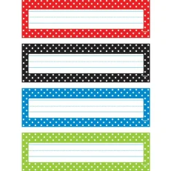 Polka Dots Desk Toppers® Name Plates Var. Pk., 32 ct