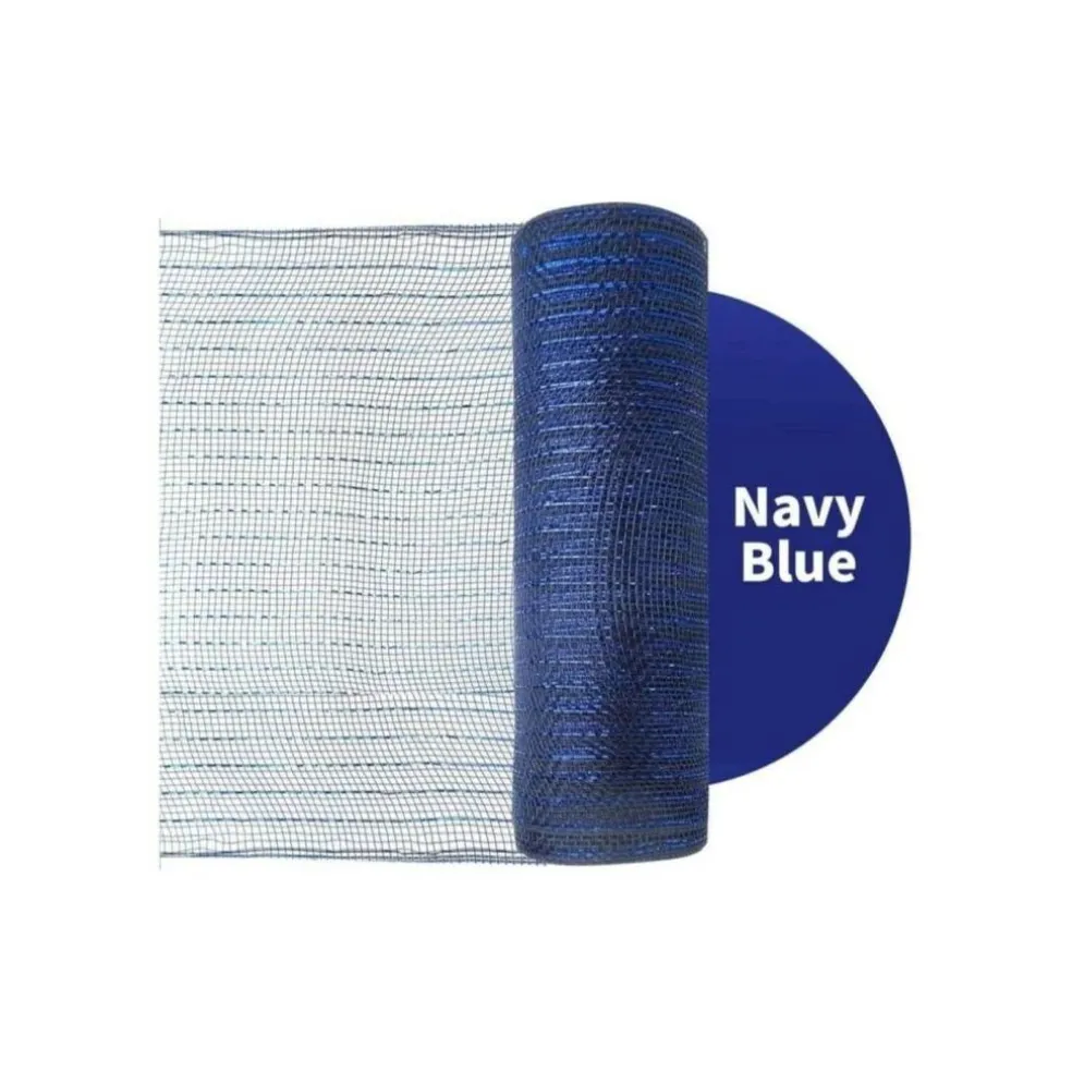 10" Poly Deco Mesh: Metallic Navy/Royal (10 Yards)