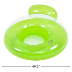 Pool Central 4ft. Green Inflatable Inner Tube Swimming Pool Float with Backrest