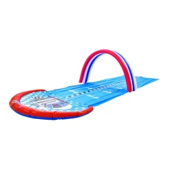 Pool Central® 16ft. Inflatable Ground Race Track Water Slide