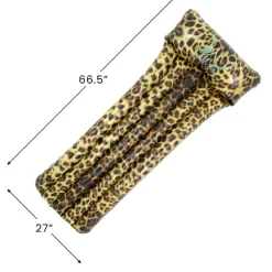 Pool Central 5.5ft. Inflatable Leopard Print Pool Mattress Float with Built-In Pillow