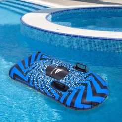 Pool Central 3.2ft. Inflatable Long Black & Blue Ride-On Pool Float & Snow Tube
