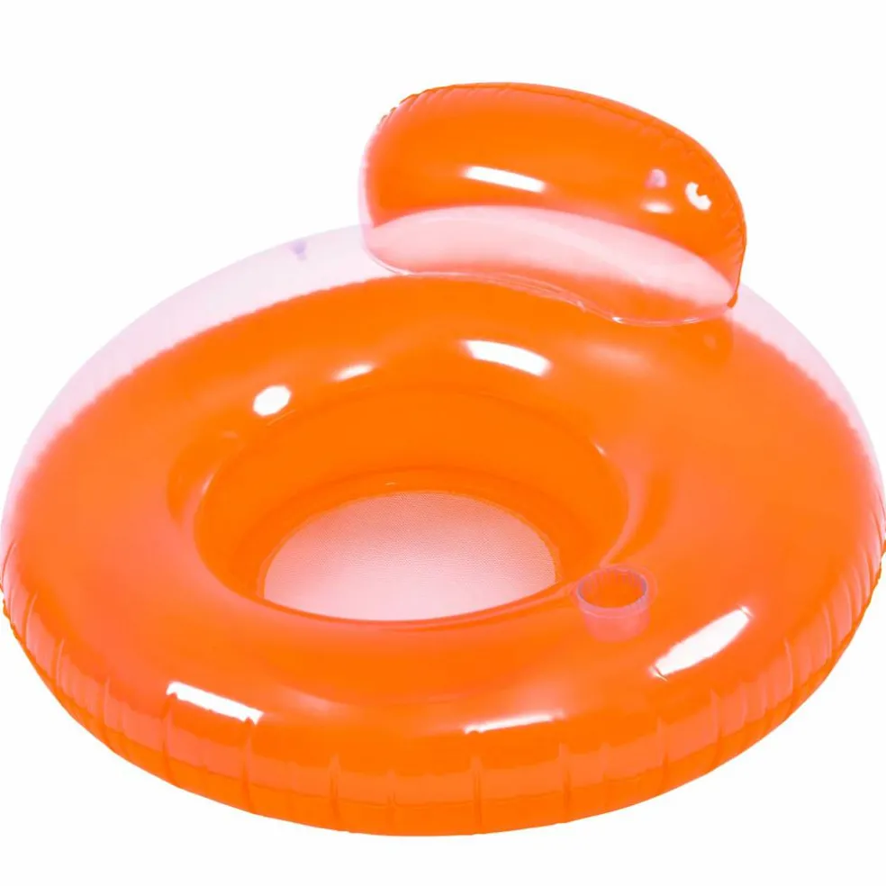 Pool Central 4ft. Orange Inflatable Inner Tube Pool Float with Backrest